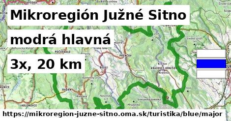 Mikroregión Južné Sitno Turistické trasy modrá hlavná