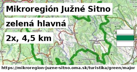 Mikroregión Južné Sitno Turistické trasy zelená hlavná