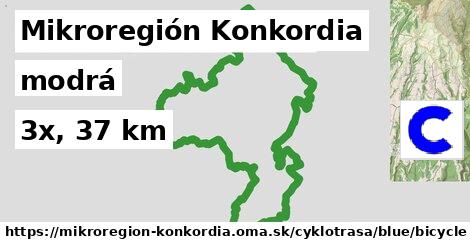 Mikroregión Konkordia Cyklotrasy modrá bicycle