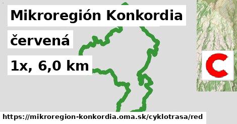 Mikroregión Konkordia Cyklotrasy červená 