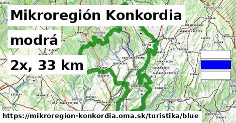 Mikroregión Konkordia Turistické trasy modrá 