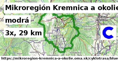 Mikroregión Kremnica a okolie Cyklotrasy modrá bicycle