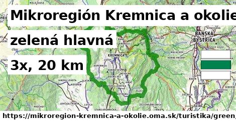 Mikroregión Kremnica a okolie Turistické trasy zelená hlavná