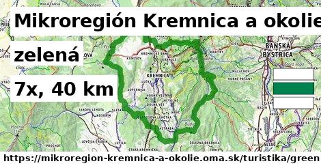 Mikroregión Kremnica a okolie Turistické trasy zelená 
