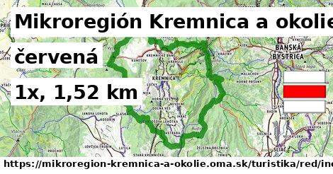 Mikroregión Kremnica a okolie Turistické trasy červená iná