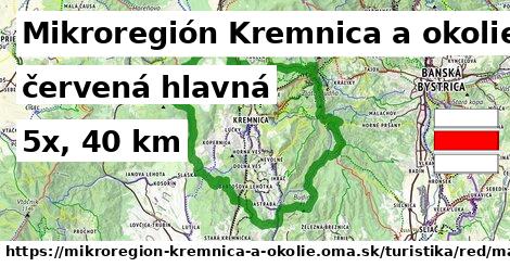 Mikroregión Kremnica a okolie Turistické trasy červená hlavná