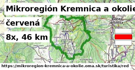 Mikroregión Kremnica a okolie Turistické trasy červená 