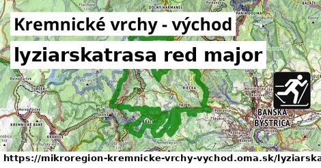 Kremnické vrchy - východ Lyžiarske trasy červená hlavná