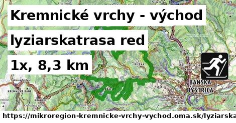 Kremnické vrchy - východ Lyžiarske trasy červená 
