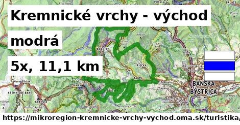 Kremnické vrchy - východ Turistické trasy modrá 