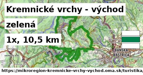 Kremnické vrchy - východ Turistické trasy zelená 