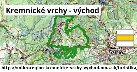 Kremnické vrchy - východ Turistické trasy strom 