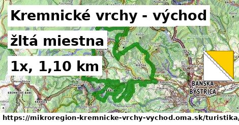 Kremnické vrchy - východ Turistické trasy žltá miestna