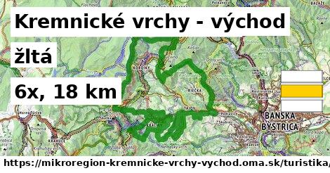 Kremnické vrchy - východ Turistické trasy žltá 