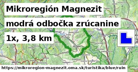 Mikroregión Magnezit Turistické trasy modrá odbočka zrúcanine