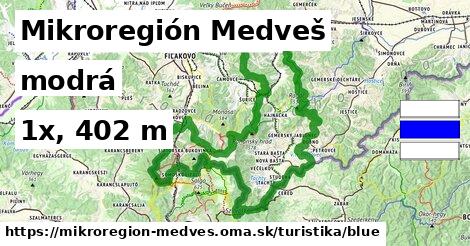 Mikroregión Medveš Turistické trasy modrá 