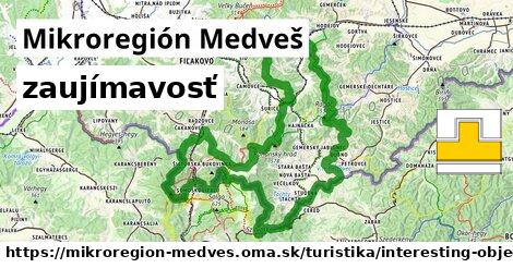 Mikroregión Medveš Turistické trasy zaujímavosť 