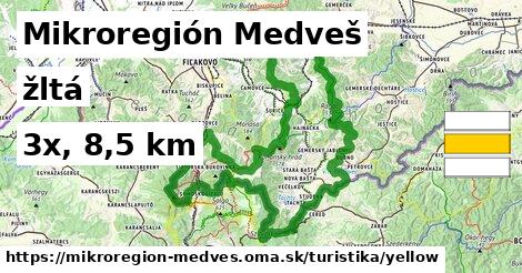 Mikroregión Medveš Turistické trasy žltá 