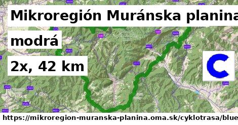 Mikroregión Muránska planina Cyklotrasy modrá bicycle