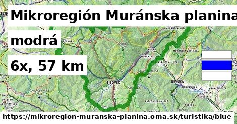 Mikroregión Muránska planina Turistické trasy modrá 