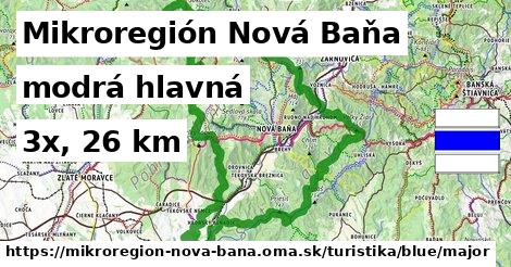 Mikroregión Nová Baňa Turistické trasy modrá hlavná