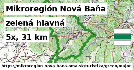 Mikroregión Nová Baňa Turistické trasy zelená hlavná