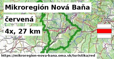 Mikroregión Nová Baňa Turistické trasy červená 