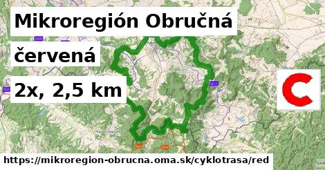 Mikroregión Obručná Cyklotrasy červená 