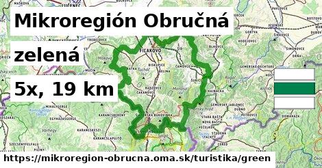 Mikroregión Obručná Turistické trasy zelená 