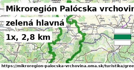 Mikroregión Palócska vrchovina Turistické trasy zelená hlavná