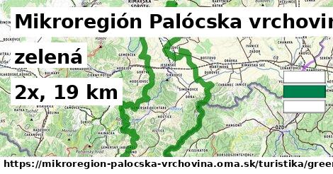 Mikroregión Palócska vrchovina Turistické trasy zelená 