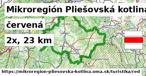 Mikroregión Pliešovská kotlina Turistické trasy červená 