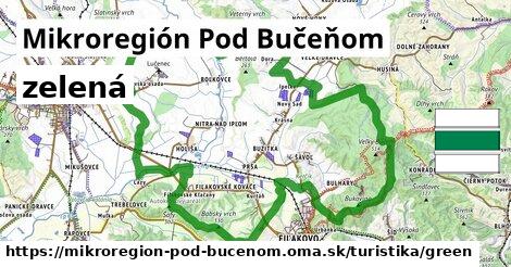 Mikroregión Pod Bučeňom Turistické trasy zelená 