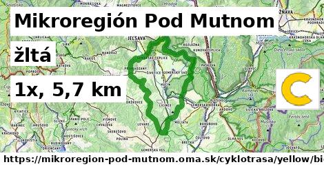 Mikroregión Pod Mutnom Cyklotrasy žltá bicycle