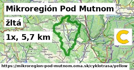 Mikroregión Pod Mutnom Cyklotrasy žltá 