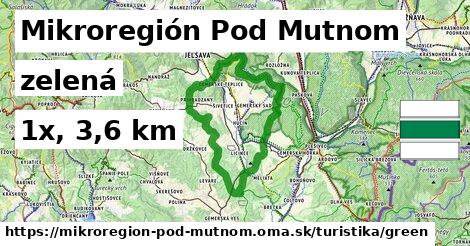 Mikroregión Pod Mutnom Turistické trasy zelená 