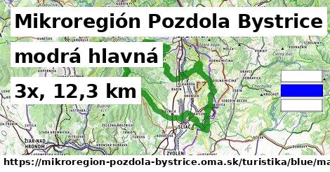 Mikroregión Pozdola Bystrice Turistické trasy modrá hlavná