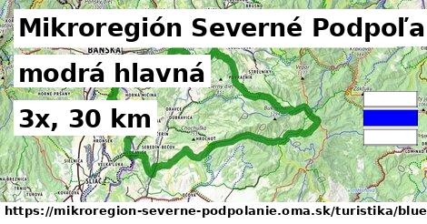 Mikroregión Severné Podpoľanie Turistické trasy modrá hlavná