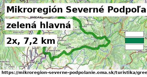 Mikroregión Severné Podpoľanie Turistické trasy zelená hlavná