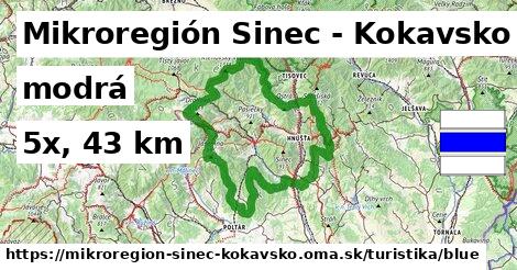 Mikroregión Sinec - Kokavsko Turistické trasy modrá 