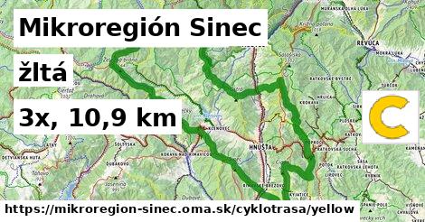 Mikroregión Sinec Cyklotrasy žltá 