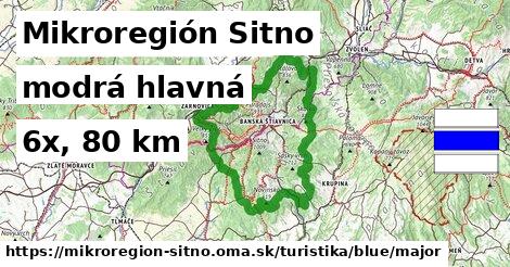 Mikroregión Sitno Turistické trasy modrá hlavná