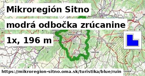 Mikroregión Sitno Turistické trasy modrá odbočka zrúcanine