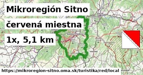 Mikroregión Sitno Turistické trasy červená miestna