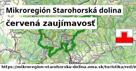 Mikroregión Starohorská dolina Turistické trasy červená zaujímavosť