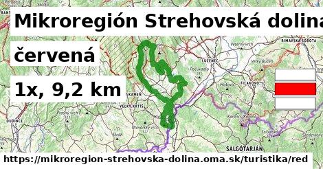 Mikroregión Strehovská dolina Turistické trasy červená 