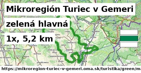 Mikroregión Turiec v Gemeri Turistické trasy zelená hlavná