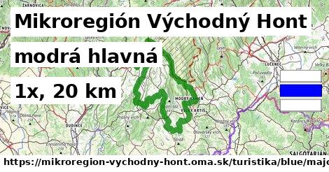 Mikroregión Východný Hont Turistické trasy modrá hlavná