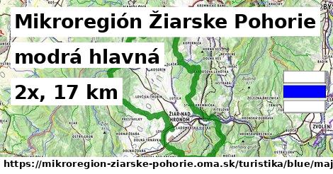 Mikroregión Žiarske Pohorie Turistické trasy modrá hlavná