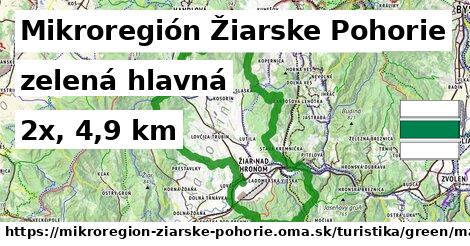 Mikroregión Žiarske Pohorie Turistické trasy zelená hlavná